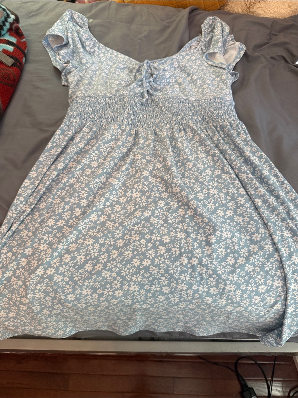 No Boundaries Light Blue Floral Midi Dress